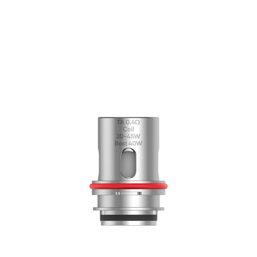 SMOK TA Replacement Coil, 0.4Ω, silver with red accents, for vaping devices.