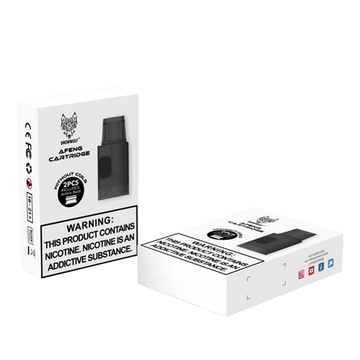 Snowwolf Afeng Cartridge box with nicotine warning, featuring a black pod image.