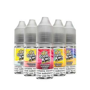 soda king bar salts - 5 x 10ml bottle of vape juice lined up
