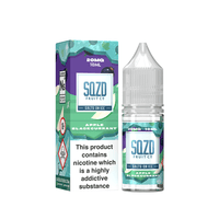 SQZD Fruit Co Apple Blackcurrant Salts on Ice 10ml vape juice with packaging.