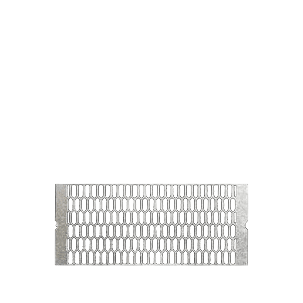 Mesh coil strip for vaping, rectangular with a grid pattern, silver in colour.