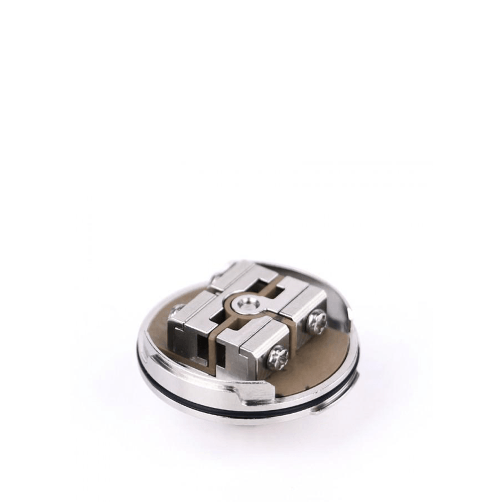 Steam Crave Titan RDTA mesh deck for vaping, silver with screws.