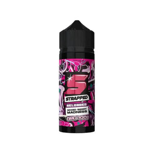 Strapped Reloaded 100ml Shortfill e-liquid in mixed berry madness flavour.