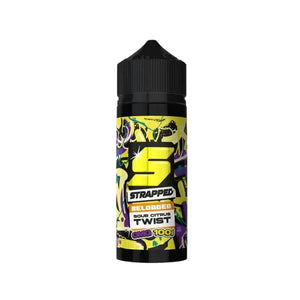 Strapped Reloaded 100ml Shortfill e-liquid in sour citrus twist flavour.