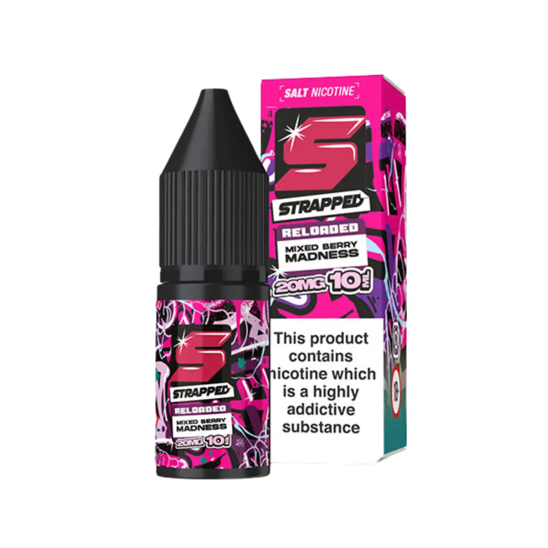 Strapped Reloaded 10ml Nic Salt E Liquid Mixed Berry Madness - Nic Salts for Pod Vape Kits