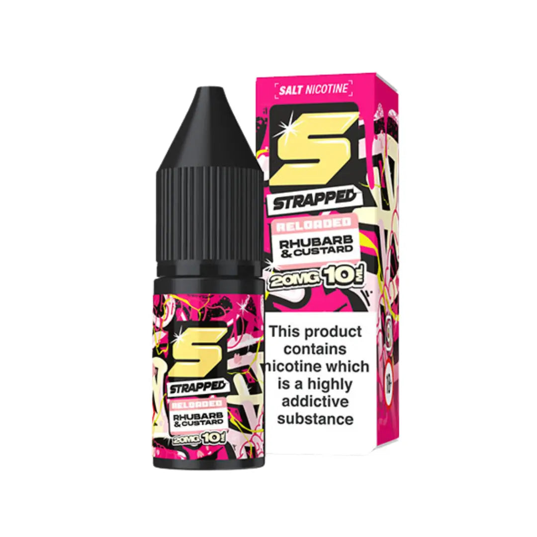 Strapped Reloaded 10ml Nic Salt E Liquid Rhubarb & Custard - Nic Salts for Pod Vape Kits