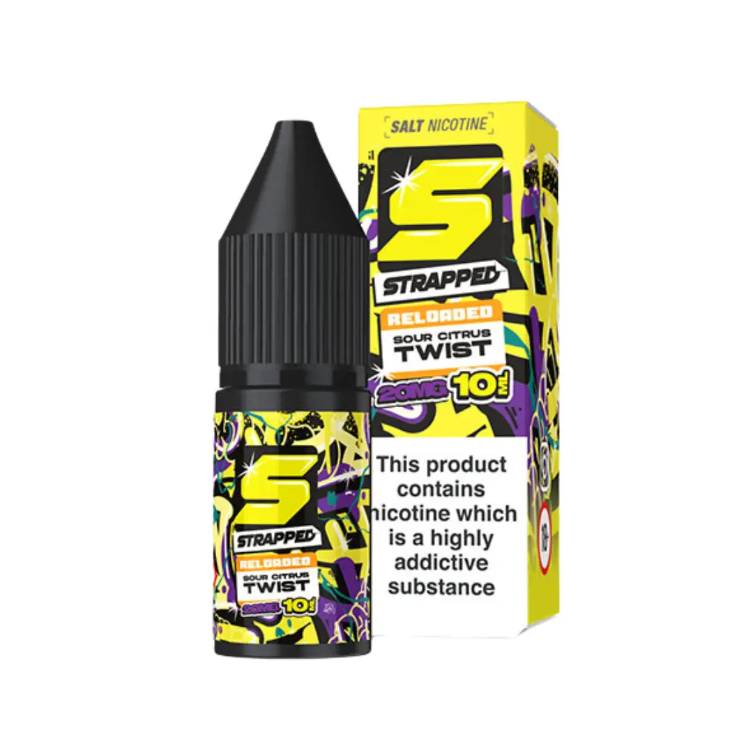 Strapped Reloaded 10ml Nic Salt E Liquid Sour Citrus Twist - Nic Salts for Pod Vape Kits