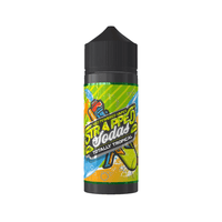 Strapped Soda Totally Tropical 100ml shortfill vape juice bottle with colourful label design.