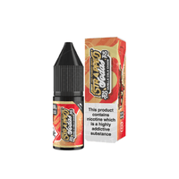 Strapped Sodas Cola Chaos 10ml nic salt bottle and box, 20mg strength, vibrant packaging.