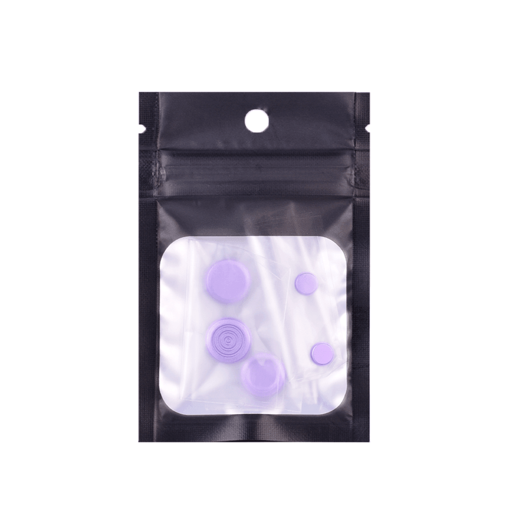 Purple Suicide Mods Stubby AIO button kit in clear packaging.