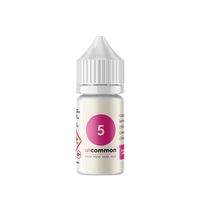 Supergood Uncommon No. 5 e-liquid, 10ml bottle with raspberry and lemon flavours.