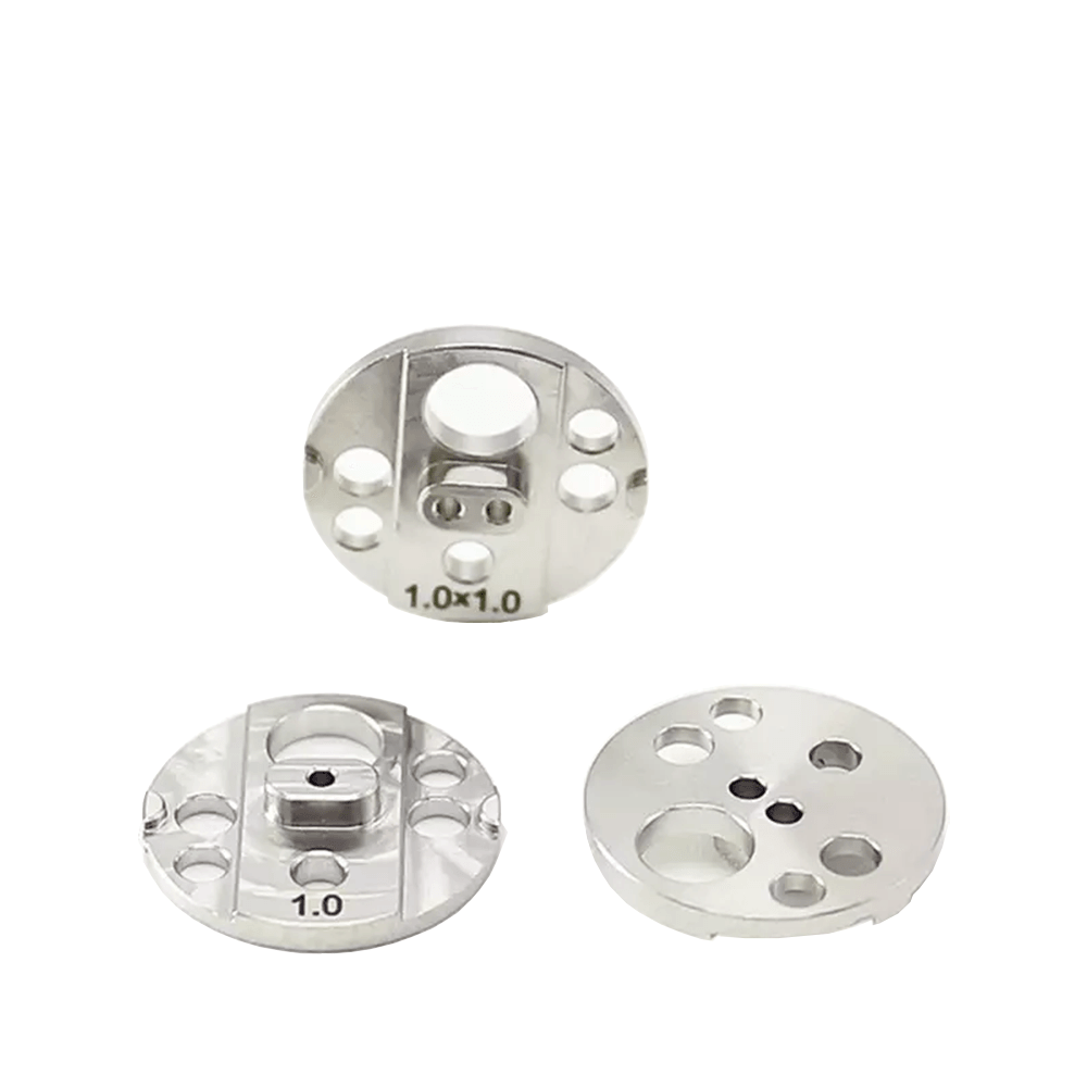 SXK Mea Culpa MTL RTA airflow disks, silver, with various hole sizes, displayed on a white background.