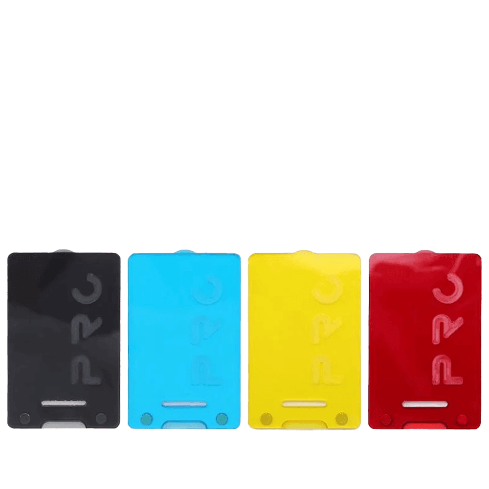 Four SXK PRC Ion replacement panels in black, blue, yellow, and red.