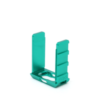 Green metal vape tank frame on white background.