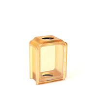 Transparent amber vape tank with a rectangular design, suitable for Boro-style devices.