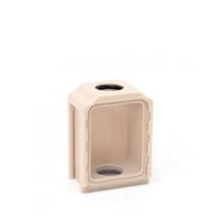 Beige rectangular vape tank tube with two circular openings, designed for Boro-style systems.