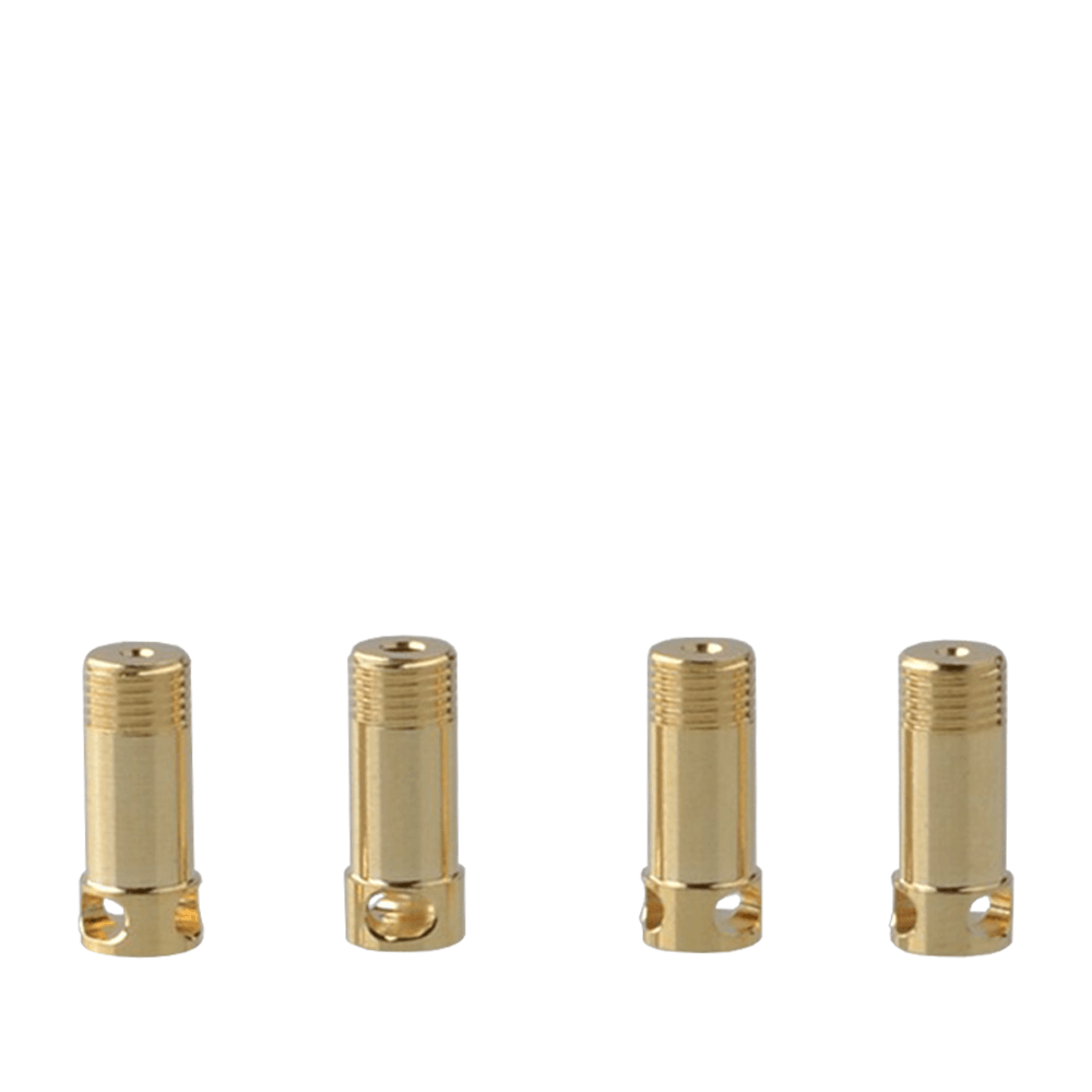 Four gold SXK Protocol Atom RBA airflow pins on a white background.