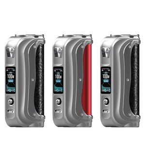 Three SXmini SL Class V2 box mods in silver and red, with display screens showing 100W.
