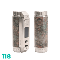 SXmini SL Pro Class 100W Stabwood Box Mod, limited edition, shown from front and back.