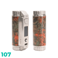 SXmini SL Class Pro 100W Stabwood Box Mod in vibrant red and green, front and back view.