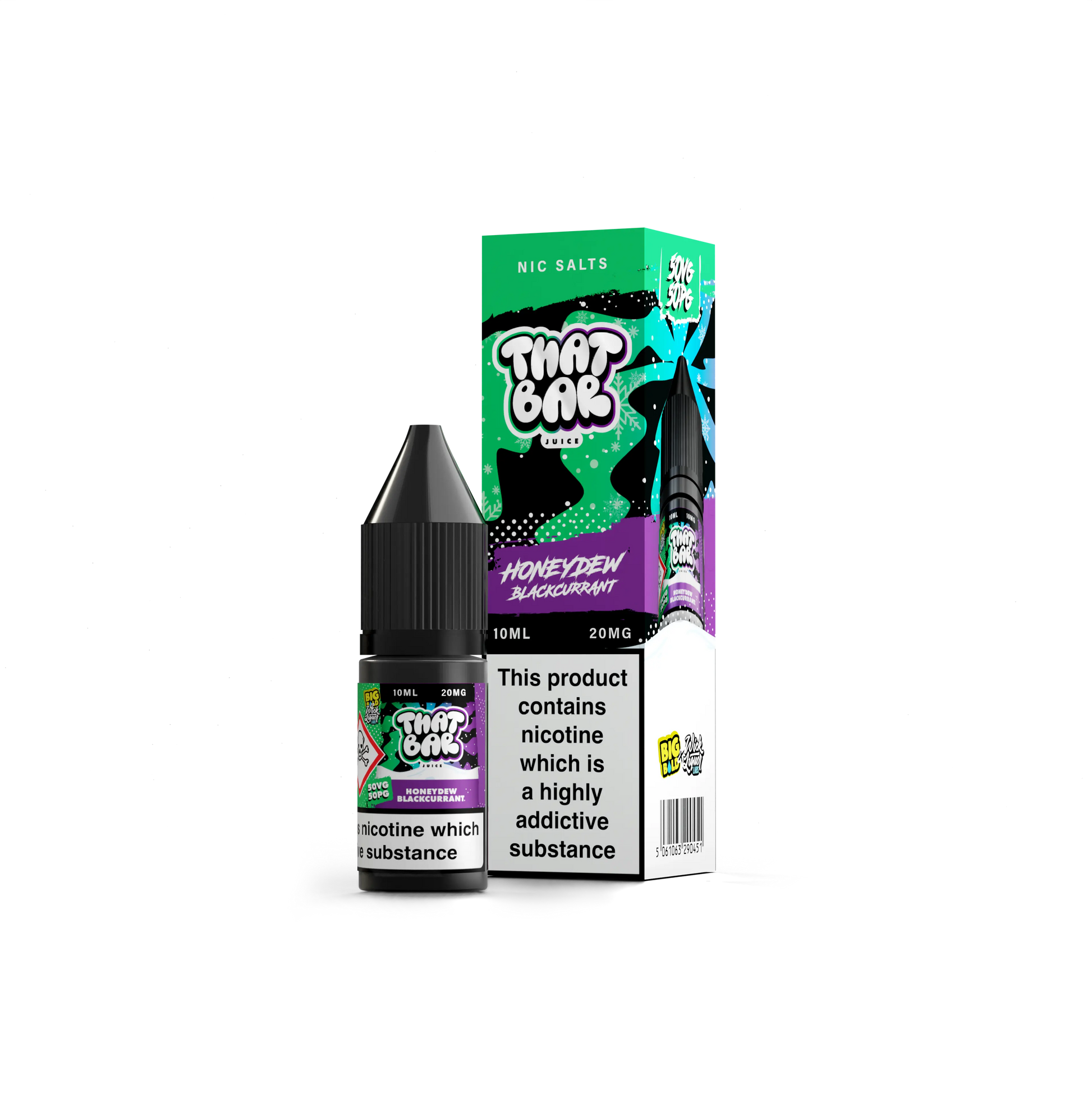 That Bar Juice 10ml Nic Salt in the Honeydew Blackcurrant flavour