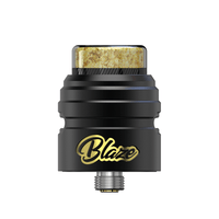 Black Blaze Solo RDA with gold logo and textured top cap.