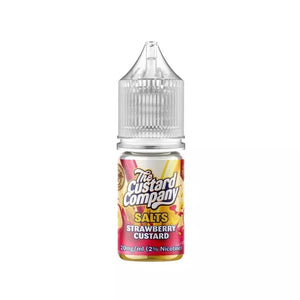 the custard company 10ml nic salt e-liquid strawberry custard flavour available in 10mg & 20mg strength great for pod vape kits 