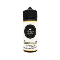 The King's Custard Cinnamon 100ml shortfill bottle with a black cap and white label.