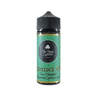 The King's Custard Shamrock e-liquid bottle, green label, 100ml shortfill.