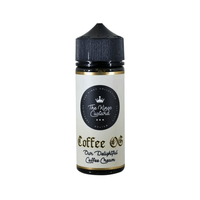 The King's Custard Coffee OG e-liquid bottle, 100ml shortfill, with a black cap.