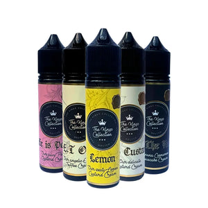 The Kings Custard line-up on 5 new kings custard longfills with 20ml in a 60ml bottle