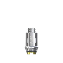 Three silver Think Vape Zeta replacement 0.5 ohm with coils and box, gold contacts, aligned horizontally on a white background.
