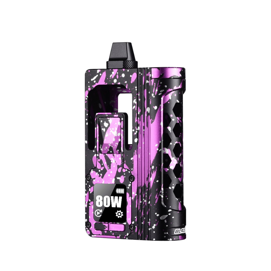 ThunderHead Creations Blaze AIO DNA80C Boro Mod in purple splatter design.