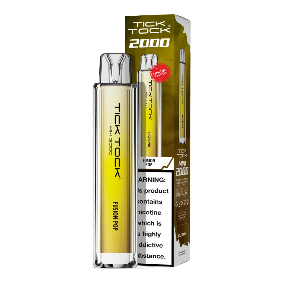 Tick Tock Mini 2000 Big Puff disposable vape in Fusion Pop flavour