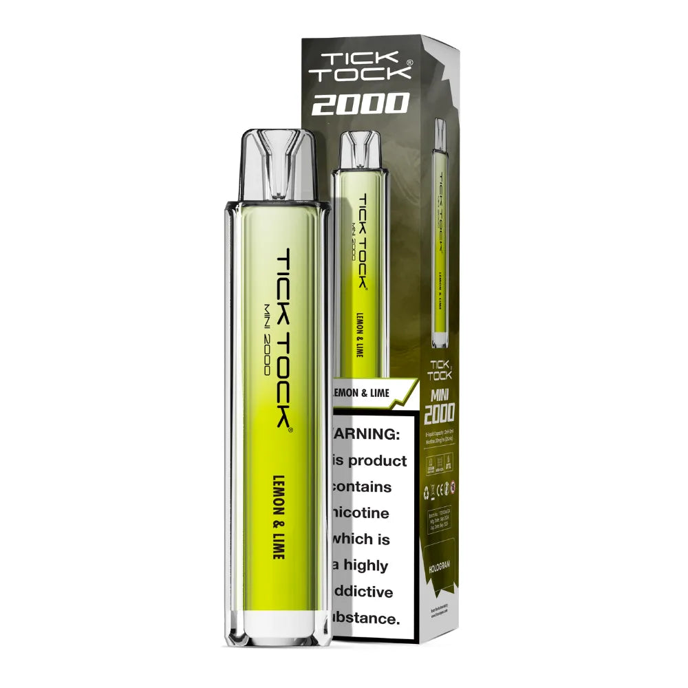 Tick Tock Mini 2000 Big Puff disposable vape in Lemon & Lime flavour