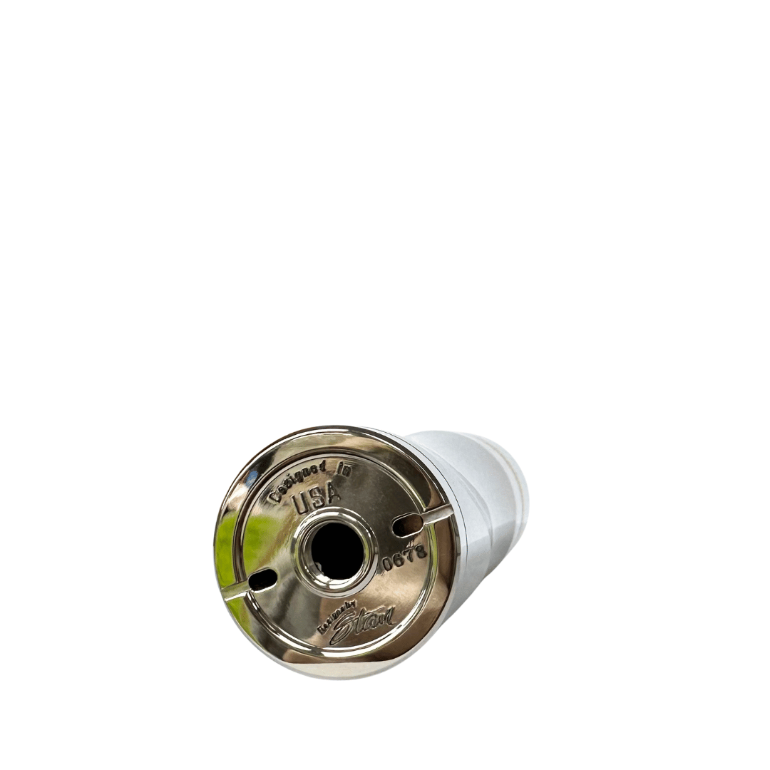 Bottom view of Times Vape Dreamer Clutch Mech Mod with engraved serial number.