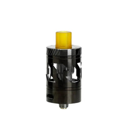 The Apogee 1.5 MTL Vape Tank by Titanide in both DLC Black and Stainless Steel