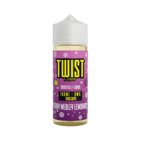 Twist E-Liquid 100ml shortfill bottle, Berry Medley Lemonade flavour, purple label.