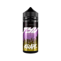 TYV Squared Krape e-liquid bottle, 100ml shortfill, with a purple and yellow label design.