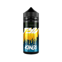 TYV Squared Kango 100ml shortfill e-liquid bottle with a dripping yellow and blue design.