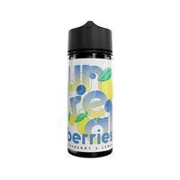 Unreal Berries 100ml shortfill e-liquid bottle with blueberry and lemon design.