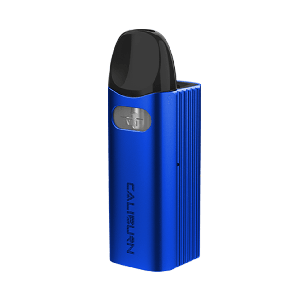 Blue Uwell Caliburn AZ3 pod kit with sleek design on a white background.