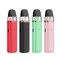 Four Uwell Caliburn G3 Lite pod vape kits in red, black, green, and pink.