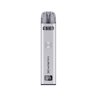 Uwell Caliburn G3 Pod Vape Kit in silver, shown vertically with button and logo visible.