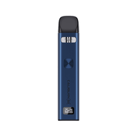 Blue Uwell Caliburn G3 pod vape kit standing upright, visible branding on the front.