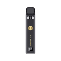 Uwell Caliburn G3 pod vape kit in black, featuring a sleek design and gold button.