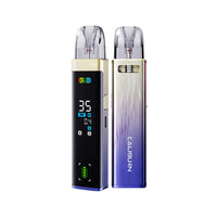 Uwell Caliburn G3 Pro Pod Vape Kit in golden purple  with digital display and sleek design.