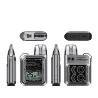 Uwell Caliburn GK3 Pod Kit in silver, multiple angles showing design and display.