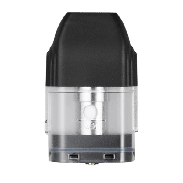 Uwell Caliburn replacement pod, black and transparent design, single pod view.