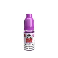 Purple bottle of Vampire Vape Nic Salts e-liquid with a cartoon vampire logo.